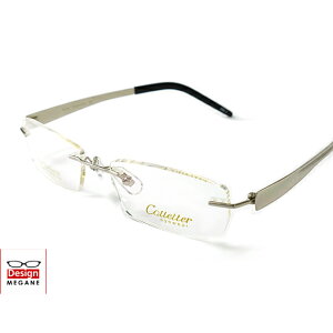 【送料無料】メガネ 度付き/度なし/伊達メガネ/pc用レンズ対応/【メガネ通販】Calletter Eyewear Silver ふちなし眼鏡 チタン素材 眼鏡一式【重さ15gの軽量設計】 送料無料【smtb-m】