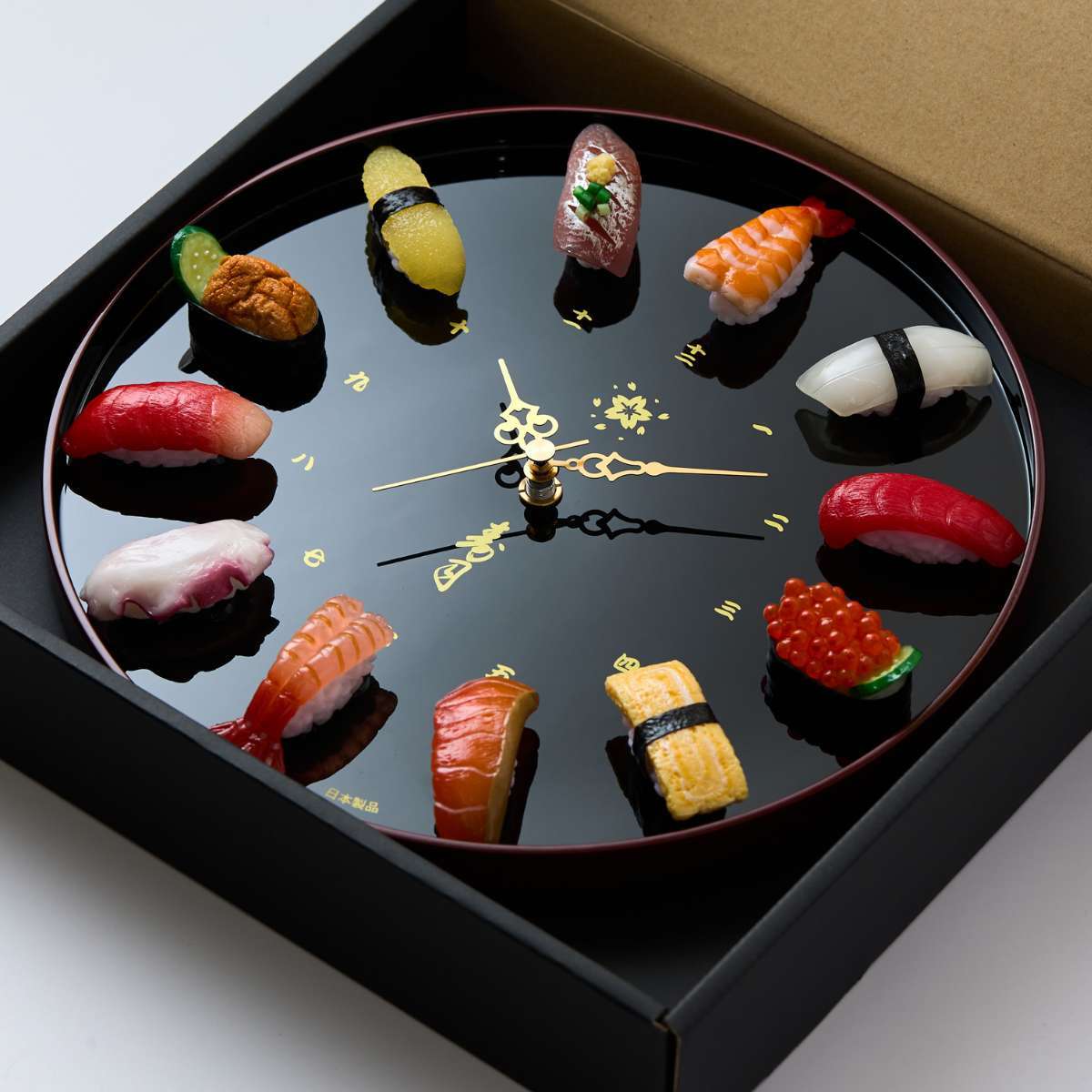本物そっくり、リアル寿司時計 掛け時計・置時計兼用 日本製