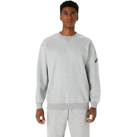 asics アシックス SWEAT SHIRT グレー杢 S 2063A321 20 | スポーツ スポーツウェア バスケットボール バスケ スウェットシャツ トレーナー ユニセックス スポーツ用品 ワンポイント Vガゼット ロゴ オシャレ ベトナム