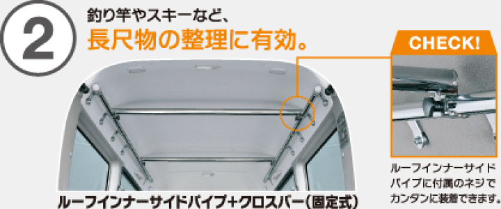 ホビオ/バモス ホンダ純正 ルーフインナーサイドパイプ 左右セット