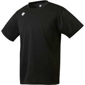 DESCENTE デサント ワンポイントハーフスリーブシャツ BLK ブラック S DMC5801B | スポーツウェア 半袖 Tシャツ ドライリバースメッシュ メッシュ メンズ レディース ユニセックス 吸汗 速乾 ドライ マルチスポーツ ワンポイント ポリエステル 運動 インナー 黒