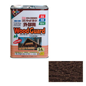 アサヒペン 油性ウッドガード外部用 3.4Lダークオーク08
