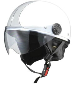 LEAD リード工業 O-ONE ハーフヘルメット WH/SV | バイク ハーフ ヘルメット ヘルメ レディース 原付 かっこいい かわいい おしゃれ ライト スモーク シールド インナー バイク用品 交換 リード あご紐 ワンタッチ 半帽 替え UV ポイント消化