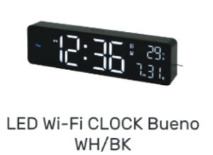 LED Wi-Fi CLOCK Bueno WHITE/BLACK SLW426 | wi-fi ���C�t�@�C ��㎞�v �N���b�N LED�\�� ���� �������� �A���[�� �J�����_�[ �f�U�C�����v �u���|�����p
