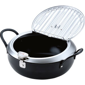 燕三条発いいもの小路 鉄製蓋付天ぷら鍋 24cm TM-9090 | 24-0325-037キッチン用品 台所用品 キッチンツール 調理器具 鍋 IH 串揚げ 揚げ物鍋 使いやすい 油跳ね フード 便利 万能 贈り物 イベント 人