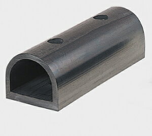 信栄物産 ターミナルラバー(金具付) KS13-10 | カーストッパー D型ゴム 中空タイプ ゴムストッパー トラック当たり止めゴム 当て板付 かまぼこ型 合成ゴム製 耐候性 耐水性 耐久性 倉庫 物流