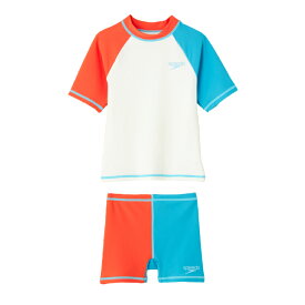 speedo スピード KIDS UNISEX SEPA オフホワイト 90サイズ SLB22302 OW | スポーツ スポーツ用品 服 衣類 衣料品 水着 スイムウェア セパレート水着 キッズ ジュニア 4WAYストレッチ 長持ち素材 ピンドル付き サイズ調整 UVカット デザイン 白 ホワイト 90 おすすめ