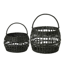 SPICE スパイス SPICE OF LIFE Re-PLA ワンハンドルサーキュラバスケット 2サイズセット チャコールグレー LALF2139CH | サーキュラバスケット バスケット 植木鉢 プランターカバー 鉢カバー カゴ 収納 プランター ガーデニング 園芸 小物入れ 道具入れ 入れ物 おしゃれ