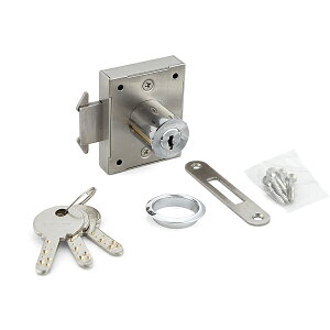 SUGATSUNE スガツネ工業 ミリオンロック 面付 シリンダー カマ錠 7810K型 用 PAT ミリオンロックシリーズ 本体 左出し 150-001-243 7810K-24-CR-L-D | DIY 金物 金具 建具 ツール 部品 錠 セキュリティ部品 シ