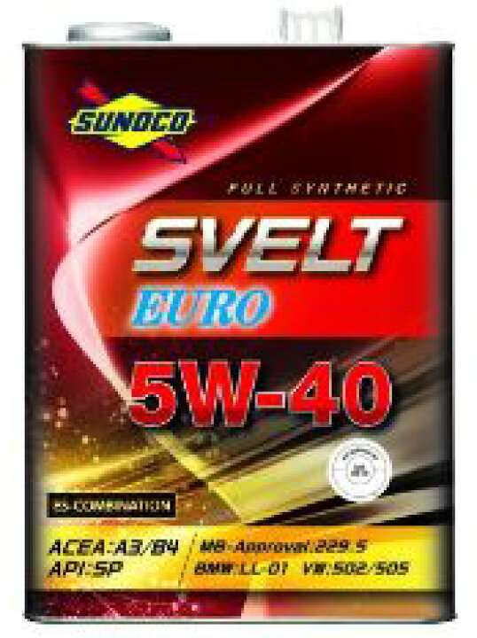楽天市場】SUNOCO スノコ エンジンオイル SVELT EURO スヴェルトユーロ 