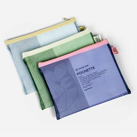 パピエティグル メッシュポーチ A5サイズ PAPIER TIGRE POCKET M シンプル かわいい バッグインバッグ 【メール便】