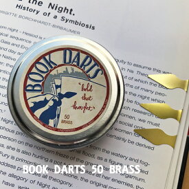 送料無料 ブックダーツ ゴールド ブラス 50個缶入り BOOK DARTS 真鍮 ブックマーカー ブックマーク しおり おしゃれ