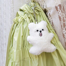 ぬいぐるみ キーホルダー フライドベアドールキーリング 02 ホワイト／デイリーライク Dailylike かわいい おしゃれ スクバ バッグチャーム シロクマ くま ブランド 韓国【宅無】