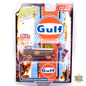 JOHNNY LIGHTNING 1/64 MiJo EXCLUSIVE - 1965 VOLKSWAGEN TYPE2 TRANSPORTER GULF W/2 GULF BARRELS (WHITE LIGHTNING) MiJo  - 1965 tHNX[QE^Cv2@gX|[^[ Kt@EBY@2@KtEo (z