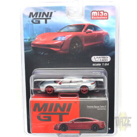 MINI GT 1/64 MIJO EXCLUSIVE - PORSCHE TAYCAN TURBO S (CARMINE RED) CHASE CAR - LHD MiJo 限定 ポルシェ・タイカン・ターボS　(カルミン・レッド)　チェイスカー　左ハンドル仕様