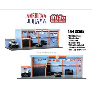 MiJo TOYS EXCLUSIVE AMERICAN DIORAMA-1:64 GARAGE DIORAMA W/(GULF) SITICKERS MiJo TOYS@AJWI} 1:64XP[ K[WEWI}@EBY(Kt)XebJ[