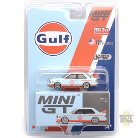 MINI GT MiJo TOYS - BMW M3 E30 (GULF)- LHDアメリカ　MiJo Toys 限定　BMW M3 E30 (ガルフ) - 左ハンドル仕様