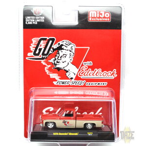 M2 MACHINES 1:64SCALE EXCLUSIVE - 1979 CHEVROLET SILVERADO - GO WITH EDELBROCK�@MiJo ���� - 1975 �V�{���[�E�V���o���[�h - �S�[�@�E�B�Y�@�G�[�f���u���b�N