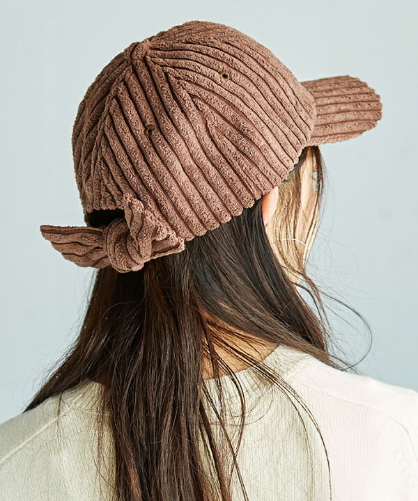 楽天市場】キャップ レディース 帽子 リボン コーデュロイ 秋 冬 深め  