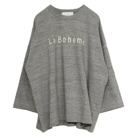 a piece of Library アピースオブライブラリー Boheme 7分袖 グランドTシャツ [223125] レディース ボエーム カットソー ロゴティー コットン 8分袖 ワイドティー