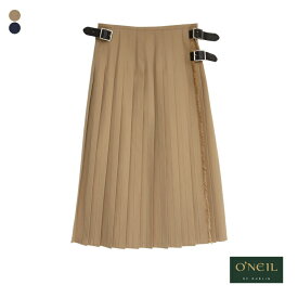 O'NEIL OF DUBLIN オニールオブダブリン コットン ローウエスト プリーツ ラップスカート [NOD2411CP] レディース LOW WAIST PLEATS WRAP SKIRT WITH PIN ロングスカート 巻きスカート コットン 綿 80cm