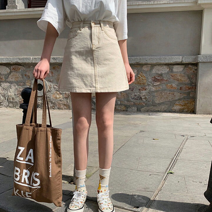 楽天市場 メール便対応 スカート 韓国系ファッション レディース カジュアル 春 夏 秋 冬 韓国 デニム かわいい シンプル きれいめ 可愛い おしゃれ ガーリー ミニスカート 台形スカート Aラインスカート ハイウエスト タイトスカート 大人 上品 人気 ボトムス Device