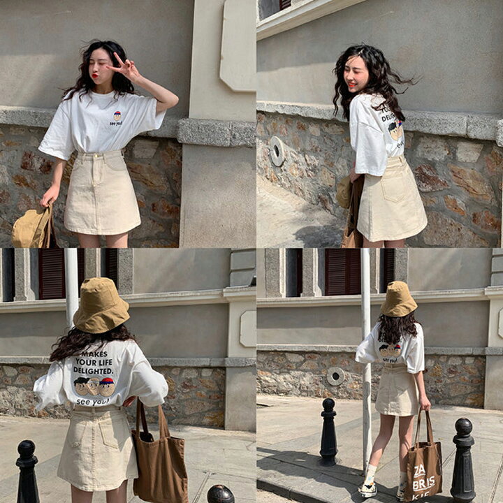 楽天市場 メール便対応 スカート 韓国系ファッション レディース カジュアル 春 夏 秋 冬 韓国 デニム かわいい シンプル きれいめ 可愛い おしゃれ ガーリー ミニスカート 台形スカート Aラインスカート ハイウエスト タイトスカート 大人 上品 人気 ボトムス Device