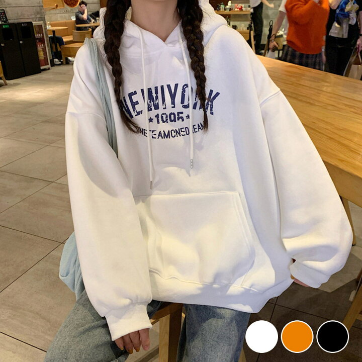 楽天市場 パーカー フーディ トレーナー レディース メンズ スウェット 韓国ファッション 大きいサイズ トップス 秋 冬 ビックシルエット ビッグ パーカー プルオーバー おしゃれ 無地 ロゴ オルチャンファッション 長袖 かわいい Device