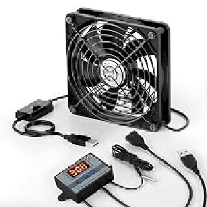 ELUTENG USB�t�@�� 12cm ���x�R���g���[���[�t�� ��p�t�@�� 1500RPM USB��@ �~�j�������䉷�x�v 3�i�K���� ���^ 7���H�� ��� PC �Q�[���@ ���[�^�[�ȂǑΉ� �S2�T�C�Y