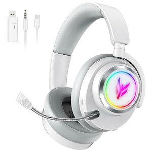 YPBDAN CT6000 Bluetooth �Q�[�~���O�w�b�h�Z�b�g �z���C�g |�i���C����2.4G/Bluetooth 5.3/�L��3-in-1�j