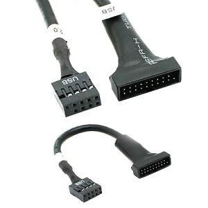 Rosebe USB 3.0 19�s���w�b�_ �I�X ����USB 2.0 9�s�����X�A�_�v�^�ւ̕ϊ��P�[�u���A 19�s������9�z�[�� �}�U�[�{�[�h �P�[�u��