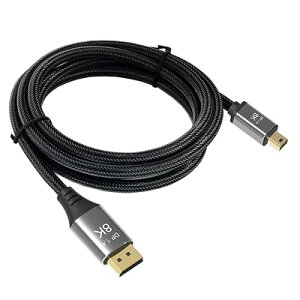 Cablecc DisplayPort 1.4 8K 60hz�P�[�u��Ultra-HD UHD 4K 144hz Mini DP to DP Cable 7680 * 4320 for Video PC Laptop TV 3M �S3�T�C�Y