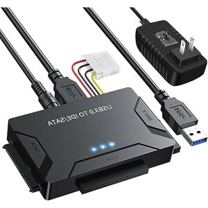 Runbod SATA USB �ϊ��P�[�u�� - 3.5 �C���` HDD/SSD �p IDE �ϊ��A�_�v�^�[�A2.5 �C���`�Ή��A���w�h���C�u�Ή��A�ő� 6TB�AUSB 3.0 5Gbps �����]���A�d���A�_�v�^�t��