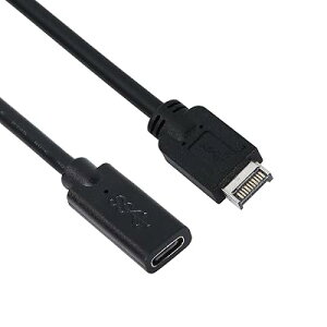 CERRXIAN USB3.1�t�����g�p�l�������P�[�u��,Type E�j������Type C�����A�_�v�^�[�P�[�u��-0.3M/1FT