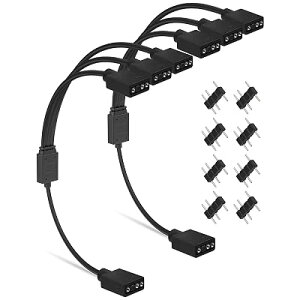 upHere ARGB�t�@���p�d���P�[�u�� 3����P�[�u�� �A�h���T�u��LED�p5V3�s��ARGB�w�b�_�[�R�l�N�^ RGB�t�@����LED�e�[�v���ݗp 2�{�y53ARGB3-2�z �S1�T�C�Y