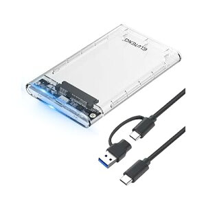 ELUTENG 2.5�C���` HDD �P�[�X USB3.1 GEN1 HDD/SSD �P�[�X Type-C 6Gbps SATA III �O�t���n�[�h�f�B�X�N ���� �h���C�u�P�[�X �����f�[�^�]�� UASP�Ή� SSD �h���C�u �P�[�X 120GB 128GB 240GB 256GB 500GB 512GB 1TB �S1��