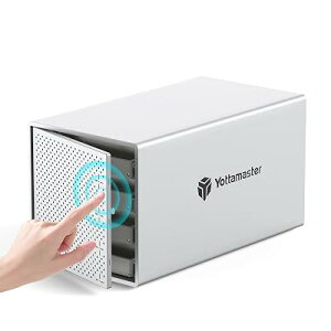 Yottamaster 4��HDD�P�[�X 3.5/2.5�C���`SATA HDD/SSD�Ή� �ő�22TB×4 USB 3.2 Gen1 Type-C�ڑ� �A���~�� 80mm�É��t�@������ �O�t���X�g���[�W�P�[�X �f�[�^�ۑ��E�o�b�N�A�b�v����[PS400C3]