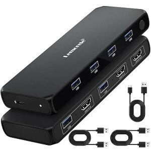 HDMI KVM �ؑ֊� USB 2����1�o�� 4K@60Hz Lemorele USB 3.0 HDMI KVM �؂�ւ��� �L�[�{�[�h�A�}�E�X�A���j�^�[�����L PC2��p �S1�F �S1�T�C�Y
