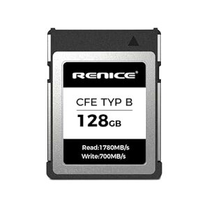 RENICE CFexpress Type B 128GB �������[�J�[�h �ő�ǂݏo��1780MB/s �ő发������700MB/s PCIe �S2�F �S4�T�C�Y