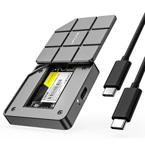 WAVLINK USB to M.2 NVME SATA SSD�G���N���[�W���A10Gbps USB C 3.2 Gen2 to NVMe PCIe SATA NGFF �\���b�h�X�e�[�g�h���C�u �A���~�j�E���O�t���P�[�X 2230 2242 SSD�p �H��s�v�̎��t�� �ő�8TB�Ή�