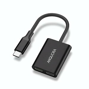 ANQUORA AR�O���X �ϊ��A�_�v�^�[ USB C�y4K@60Hz �f���o�� / �ő�45W PD�}���[�d �����Ή��z�h���C�o�[�s�v Rokid XREAL Viture AR�O���X�ASwitch Steam Deck ROG Ally�ȂǂɑΉ�