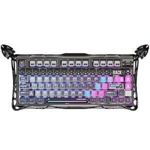 GravaStar Mercury K1 Pro �Q�[�~���O�L�[�{�[�h ���� 75%���C�A�E�g RGB���C�g ���C�����X Bluetooth�ڑ� �S4�F