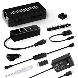 GeeekPi Raspberry Pi Zero 2 W�P�[�X�L�b�g Raspberry Pi Zero 2 W�P�[�X�t�� �d�� �q�[�g�V���N 20�s�� GPIO �w�b�_�[ OTG�n�u �I��/�I�t�X�C�b�`�P�[�u�� Pi Zero 2 W/Pi Zero W/Pi Zero�p