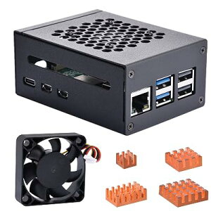 GeeekPi Raspberry Pi 5 �p ���^���P�[�X �t�@���t���A��p�t�@�����q�[�g�V���N���� ��p�L�b�g