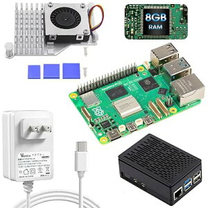 Vesiri Raspberry Pi5 8GB Kit���{�Z�K�ς�raspberry pi5 �Z�b�g ���Y�x���[�p�C5 8gb�{�[�h+�A�N�e�B�u�N�[���[+Pi5 PD�d��+ABS�P�[�X ���Y�x���[�p�C5�L�b�g(���Y�x���[�p�C Pi5 8gb kit)���������Y�p�C/�V��