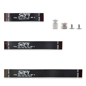 GeeekPi 16�s�� 0.5mm �s�b�` PCIe FPC �P�[�u�� 40mm/60mm/80mm Raspberry Pi 5 & PCIe M.2 M-Key NVMe SSD ���Ӌ@��{�[�h�p