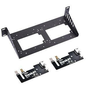 GeeekPi DeskPi RackMate �A�N�Z�T�� SBC �V�F�� 10 �C���` 1U ���b�N�ARaspberry Pi 5 / Pi 4B �p Micro HDMI ���� HDMI �A�_�v�^ �{�[�h x 2 �t���AT0/T1/T2�ɓK�p