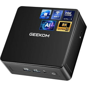 GEEKOM AI �~�jpc Intel Core U9 185H���� 24GB LPDDR5+6TB SSD USB4.0×2 �f�X�N�g�b�v��ւ̍����\PC WiFi 7&BT5.4�b2.5G LAN�b�É���p�b�I�t�B�X/�ݑ�Ζ�/����ҏW/�Q�[�~���O�ɍœK �S1�F