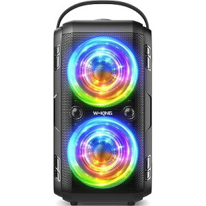 W-KING 80W Bluetooth�X�s�[�J�[���E�h �A�X�[�p�[�d�ቹ�A�����105dB�T�E���h�|�[�^�u���p�[�e�B�[�X�s�[�J�[�A�����FLED���C�g�A24H Playtime�ABluetooth 5.0�AUSB�Đ��ATF�J�[�h�A��h��