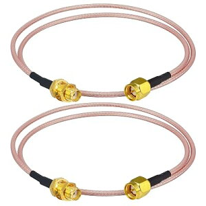 BOOBRIE 50CM SMA�P�[�u�� RG316 (1.5D-2V����) SMA�I�X��SMA���X�R�l�N�^ ���������P�[�u�� SMAP-SMAJ 3G 4G LTE �z�b�g�X�|�b�g���[�^�[ WiFi �p FPV ����LAN �ᑹ���P�[�u�� 2�{